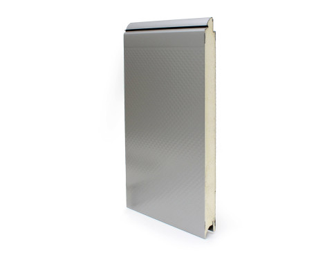Panneau sectionnelle de la marque CRAWFORD anti pince doigt en aluminium avec motif losanges.