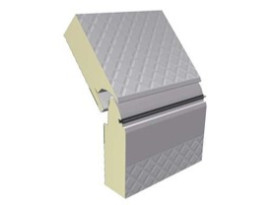 Panneau sectionnelle de la marque CRAWFORD anti pince doigt en aluminium avec motif losanges.
